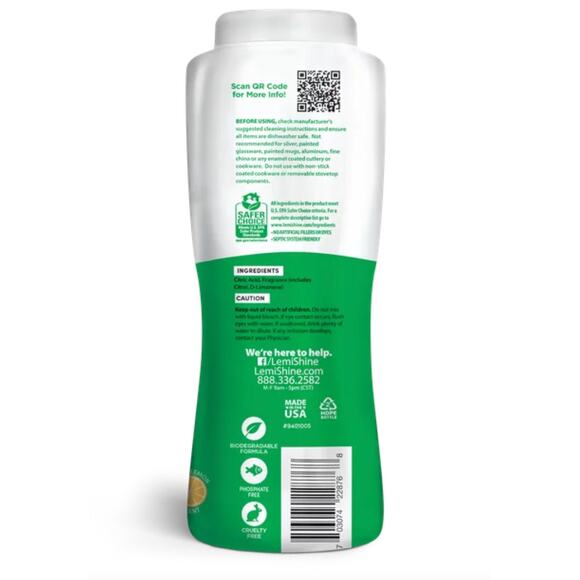 LEMI SHINE Dish Detergent Booster Powder, Fresh Lemon Scent, 24oz - Picture 3 of 3